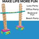 Fun Express Limbo Game for Kids and Adults - 5 Feet Tall Adjustable Carnival Games Set for Birthday Party Games | Outdoor Games for Pool Party, Luau Games & Field Day Activities | 3-Piece Vinyl Kit