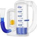 Incentive Spirometer Adult, Breathing Exercise Device for Lungs, Deep Breathing Trainer for Adults - 5000ml Volume Measurement with Flow Rate Indicator
