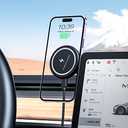 Marnana Fast Charging Wireless Car Charger Mount, Magnetic Foldable Car Phone Holder for Tesla Model 3/Y Designed for MagSafe Compatible with iPhone 12/13/14 Series