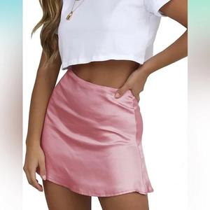 NWOT Lyaner Satin Silk High Waist Mini Skirt, XS