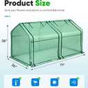 Quictent Portable Mini Cloche Greenhouse w/ Elevated Bottom, Roll-up Zippered Window Waterproof UV-Resistant Hot House for Indoor Outdoor Gaden, Plus 50 T-Shaped Plant Tag, 71" x 36" x 36" (Green)