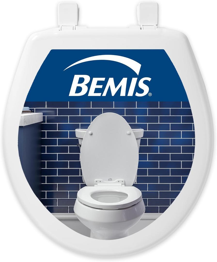 Bemis 730SLEC Slow Close Toilet Seat, Easy Clean Hinges and Durable Plastic Seat, Made in USA, Round, White