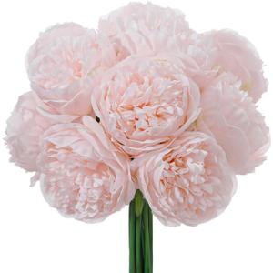 10pcs Artificial Peony Flowers Silk Peonies Real Touch Flower Bouquet for Vase Decor Wedding Table Centerpieces Valentines Gifts (Pink)