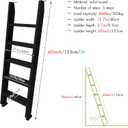 Black Wood Bunk Bed Ladder 50"/ 55"/ 60", Lofted/Dorm/RV Bed Bunkbed Ladders with 4 in Extra Deep Steps & Non-Slip Pads, Replacement Wooden Ladder for Motorhome/Camping - Load 660 lbs