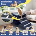 Pet Steps 2-in-1 Foldable Stairs & Ramp with Cats/Dogs Chair with Ramp High Beds, Folding Pet Steps for Medium Small Dogs, Cat Ladder, with Storage Cabinet
