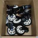 HOLKIE Caster Wheels 4 inch Total Locking Stem Casters, 3/8" -16 x 1 (Stem Diameter 3/8", Stem Length 1") Threaded Stem Casters Swivel Casters Set of 4 Heavy Duty Castors Black 8 Pack