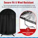 iCOVER Round Grill Cover, 29" Dia x 38" H Dome Smoker Cover, Waterproof Charcoal Kettle Grill Cover, UV Resistant BBQ Cover, Outdoor Barbecue Cover for Weber Char-Broil, Brinkmann and More (Black)