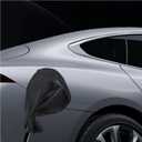 Car Magnetic Adhesion Charging Port Cover,Portable EV Charger Plug Port Cover for Electric Vehicle Outdoor Charging,All Weather Protection Charging Port Cover Exterior Car Accaessories (Black)