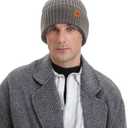 Beanie for Men Women, Winter Warm Hat with Fleece Lined, Thermal Kint Beanie Ski Cuffed Cap for Cold Weather (Lightgrey)