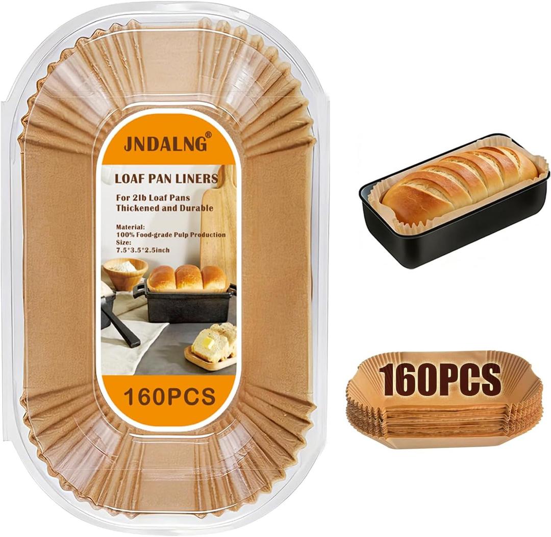 Loaf Pan Liners,160 PCS Bread Pan Liners for Baking Bread 9x5 inch,Non-Stick Disposable Bread Pan Liners,Baking Essentials (160PCS 9 * 5inch)