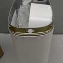 ELPHECO Slim Bathroom Trash Can with Lid, 2.5 Gallon Automatic Adsorption Garbage Can, Sensor Trash Bin, Slim Waterproof Garbage Can, Smart Waste Bin for Narrow Space, Bag SelfAbsorbing, Golden