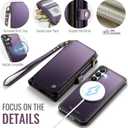 Defencase for Galaxy S26 Magnetic Wallet Case Compatible with Magsafe with RFID Blocking Zipper & Card Holder for Women Men, PU Leather Detachable Phone Case for Samsung Galaxy S26 6.3 inches, Purple