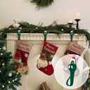 12Pcs Christmas Garland Hanger for Mantle Garland Hoods Wreath Ties Adjustable Stocking Holder Reusable Silicone Adhesive Straps for Christmas Wreath Fireplace Mantle Stairways Banisters