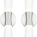 kudos Bathroom Sconces Set of 2,16inches Brushed Nickel Vanity Light Fixtures, Modern Sconces Wall Lighting with Milk White Glass, Dimmerable 3000K/4000K/5000K for Bedroom Hallway, KDVL13-BN-2PK