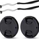 JJC 2-Pack 72mm Front Lens Cap Cover with Deluxe Cap Keeper for Canon EF 35mm f1.4L, Nikon Z 24-70mm f4 S, Fujifilm XF 16-80mm f4, Sigma 18-35mm f1.8L Lens & Other Lenses with 72mm Filter Thread