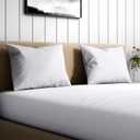 Wakefit 100% Organic Cotton Twin Sheets Set||400TC 4Pc Breathable Bed Set, Dorm Room Essentials with 15 Inch Deep Pocket Fitted Sheet - White