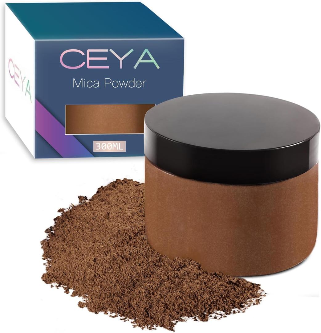 Ceya Mica Powder, 5.3oz/ 150g Chocolate Brown Pearlescent Effect Colorant Pigment Powder for Epoxy Resin,Tumblers, Slime Bath Bomb, Soap Dye, Slime, Candle, Resin Crafting, Paint, Jewelry, Nail Polish