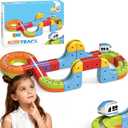 YESHIN Electric Train Set with 3D Flexible Track for Kids Ages 3 4 5 6 7 8, DIY Modular Infinity Racer Magnetic Train Toy, 360 Anti-Gravity Motorized Train Track Building Toy for Boys Girls