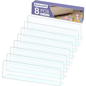 RowinsyDD 8 Pack Toy Blocker for Furniture, Clear Under Couch Blocker, Stop Things Going Under Sofa or Bed, 16" L x 3.2" H, Adjustable Gap Bumper for Furniture with Strong Tape