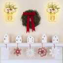Rustic Wall Sconces Mason Jar Sconces Handmade Wall Art Hanging Design with Remote Control LED Fairy Lights and White Peony, Christmas Decor Gifts Farmhouse Home Decor Living Room Lights Set of Two