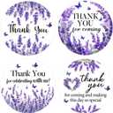 Serencatcher 80Pcs Lavender Thank You Stickers 2 Inch, Purple Floral Lavender Self-Adhesive Round Stickers Labels Seals for Wedding Birthday Bridal Baby Shower Party Favors Envelope Small Business