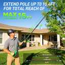 SOYUS 8-Inch Cordless Pole Saw For Tree Trimming With 2 x 3.0 Ah Batteries, Hunter Green 