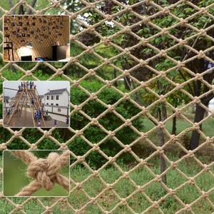 Bunifa Safety Hemp Rope Net Kids Climbing Tree House Children Netting Balcony Stairs Fence Railing Garden Playground Protection Heavy Duty Indoor & Outdoor Decor Rope Net 6mm/8cm 3.3x6.6ft(1x2m)