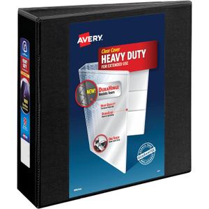 Avery Heavy-Duty 3 Inch Binders 3 Ring, View Binder, 1.5 Inch EZD Ring, Black, Sturdy (79693)