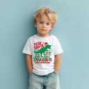 Christmas Shirts for Toddler Boys Girls Kids 2-8 Years, Santa Reindeer Snowman Dinos Truck Short Sleeve Tee