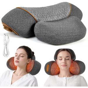 Upgraded Neck Massager Pillow, 3-in-1 Neck Massager, Traction Massage with Heat, Neck Pillow for Shoulder Pain, Deep Tissue Pain Relief,Rechargeable TheraPillow