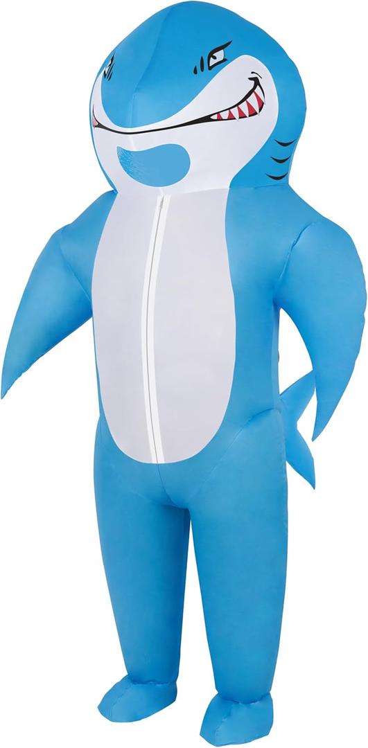 M MH ZONE Halloween Inflatable Costume for Adults&Kids Shark Costume Full-Body Cosplay Suit for Halloween, Christmas,Carnival