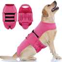 PUMYPOREITY Reusable Female Dog Diaper, Adjustable Stretchy Pantie with Suspender, Escape-Proof Anti-Harassment Underwear for Heat Cycle, Incontinence, Puppy Training, Senior Canine, XL, Pink