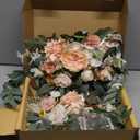 Faux Flower Swag Set of 2 for Wedding Welcome Signs Floral Swag Wedding Reception Ceremony Signs Decor (Champagne & Pink)