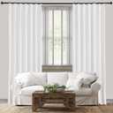 YZ HOME White Linen 100% Blackout Pinch Pleated Curtains 108 Inches Long 2 Pages for Living Room Back Tab Thermal Insulated Black Out Drapes Living Room High Ceiling Length 9 Ft