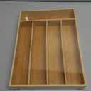 Silverware Organizer, 10 Inch Utensil Organizer Kitchen Drawer Organizer Bamboo Silverware Holder Cutlery Tray Organizer in Drawer Flatware Organizer Tray(5 slots, Natural