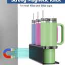 Strong Magnetic Cup Holder for Stanley 20/30/40 oz, Tumbler Organizer with Lid Rack for Fridge, up to 10 lbs, Kitchen Cabinet Storage for Stanley, Mug Cup Accessories