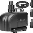 hygger 2-in-11850GPH Submersible Pump 135W, Side and Bottom Suction Fountain Water Pump with 16.4ft High Lift,Water Change with 4 Interchangeable Nozzles for Aquarium, Fish Tank, Hydroponics,Pond
