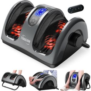 TISSCARE Shiatsu Foot Massager with Heat, FSA Eligible HSA Foot Massager for Plantar Fasciitis, Neuropathy, Circulation and Pain Relief, Massage Feet at Home/Office, Gift for Men and Women