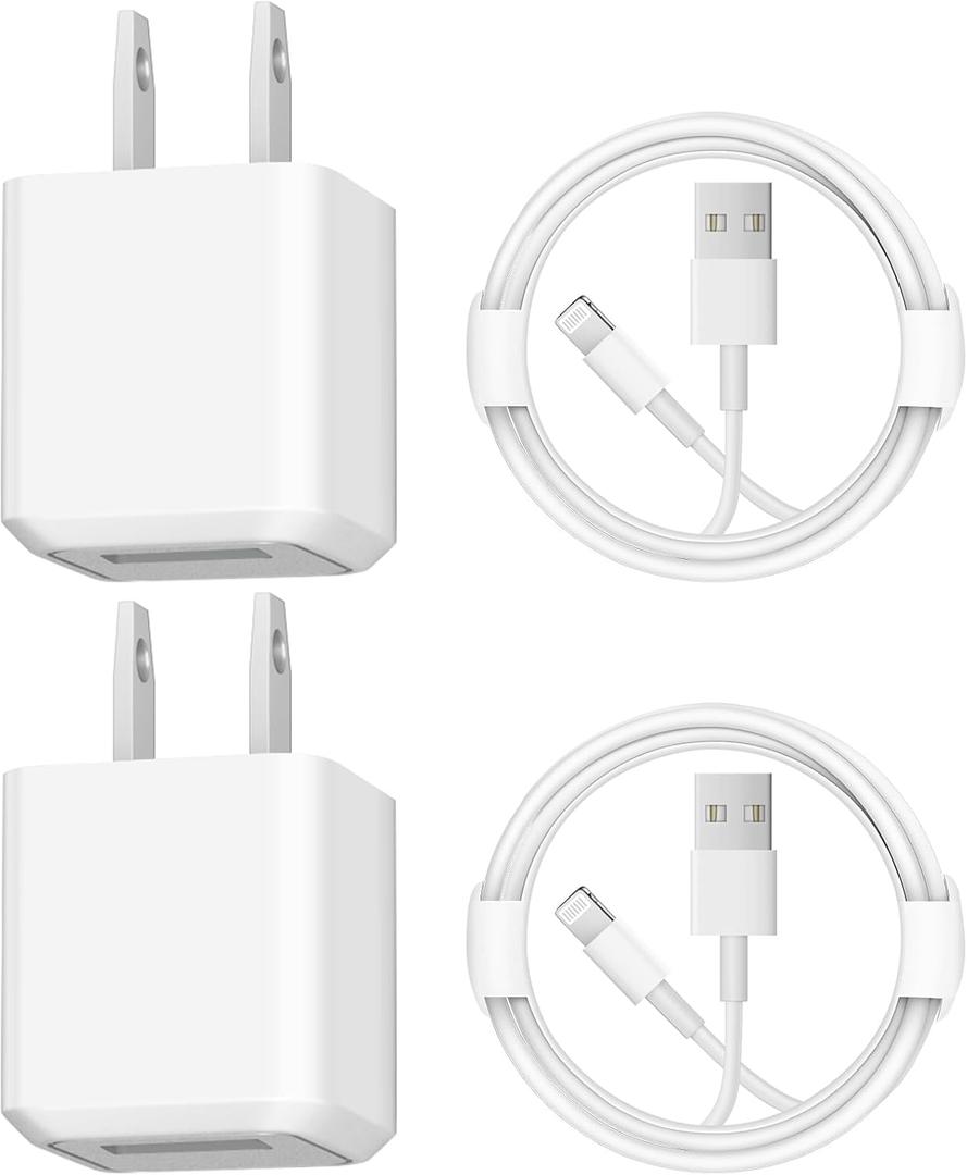 iPhone Charger [2-Pack] USB Wall Charger Block and 6FT USB Fast Charging Cable Compatible with iPhone 14/14 Pro/14 Pro Max/14 Plus/13/12/11/Mini/XS/Max/XR/X/8/7/SE