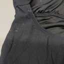 Charmo Womens Scalloped Ribbed One Piece Swimsuits Retro Square Neck Modest Bathing Suits (Medium, Black)