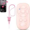 TikTok Scrolling Remote Control for iPhone and Android Smartphones, Bluetooth Page Turner for Kindle App, Camera Photo and Video Clicker for iPhone, and Samsung Neck Strap Included. (Pink)