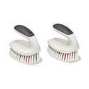 OXO Good Grips All-Purpose Scrub Brush  2-Pack, Crevice Cleaning, Bathroom Cleaning, Scrub Brush with Handle, Brushes to Scrub Your Kitchen or bathrooms