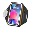 Running Armband with Earphone Bag Cell Phone Armband for iPhone 16 15 Pro 14 Plus 13 11 XR XS, Galaxy S24/S10 Water Resistant Sports Phone Holder Case & Zipper Slot Car Key Holder for 6.9 inch Phone