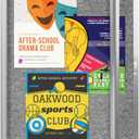 Enclosed Bulletin Board,Outdoor Weatherproof, Display Case Message Board with Acrylic Locking Door, Felt Grey,Aluminum Frame,36x24 Inch (5xA4) (Silver Frame & Grey Felt)