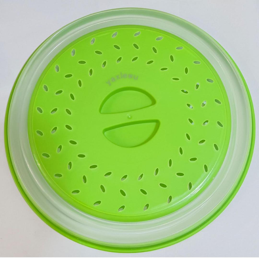 10.5 Inch Collapsible Microwave Splatter Cover, Dishwasher-safe, Microwave Plate Cover With Steam VentBPA-Free Silicone & Plastic (Green)