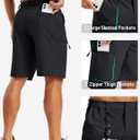 TACVASEN Men's Hiking Cargo Shorts Quick Dry Lightweight for Outdoor Golf Fishing Tactical Casual with Multi Pockets (Black) 38