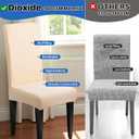 Dioxide High Stretch Chair Covers for Dining Chairs, Washable Dining Chair Covers Set of 6, Soft Dining Chairs Seat Covers, Parsons Chair Slipcover Protectors for Home Hotel Restaurant Banquet