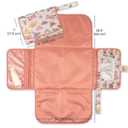 Tiny Twinkle Portable Diaper Changing Pad | Waterproof, Wipeable & Compact Baby Changing Pad for Travel | Smart Wipes Pocket & Organized Storage| Newborn Shower Gift (Flutter)