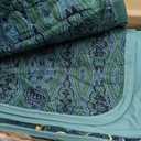 WONGS BEDDING Boho Quilts Queen Size, 3 Pieces Bedspread Bedding Set, Green