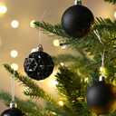 Valery Madelyn Christmas Tree Decorations Ornament Set, 50ct 2.36 Inches Black Shatterproof Christmas Ball Ornaments Hanging Xmas Holiday Party Decor (Large)